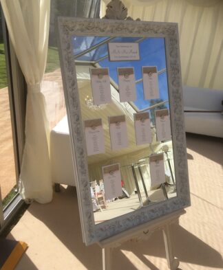 Large White Shabby Chic Mirror & Easel