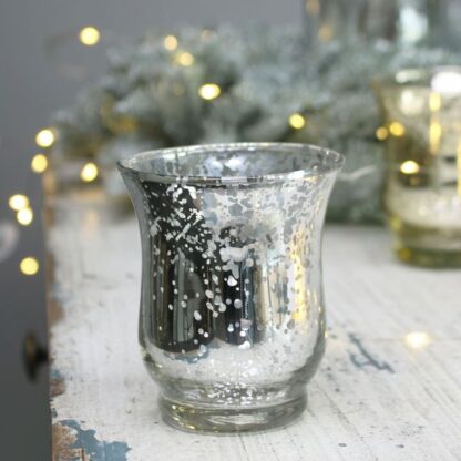 Speckled Silver Hurricane Vase for Hire