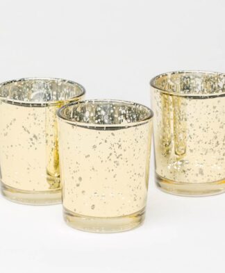 gold speckled votive candle holders for hire