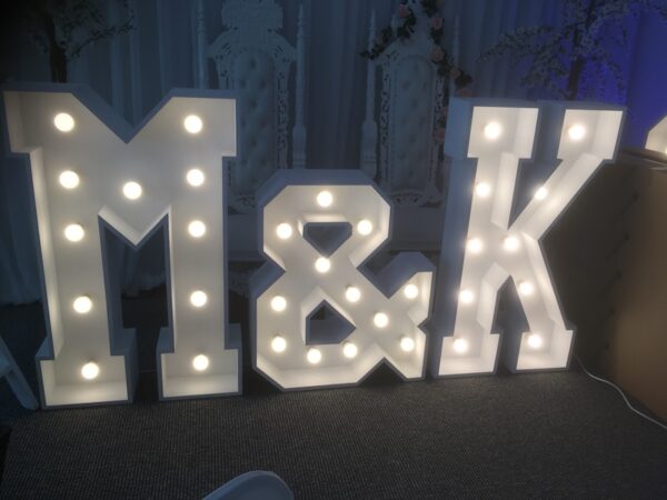 Light Up M&K Initials For Hire