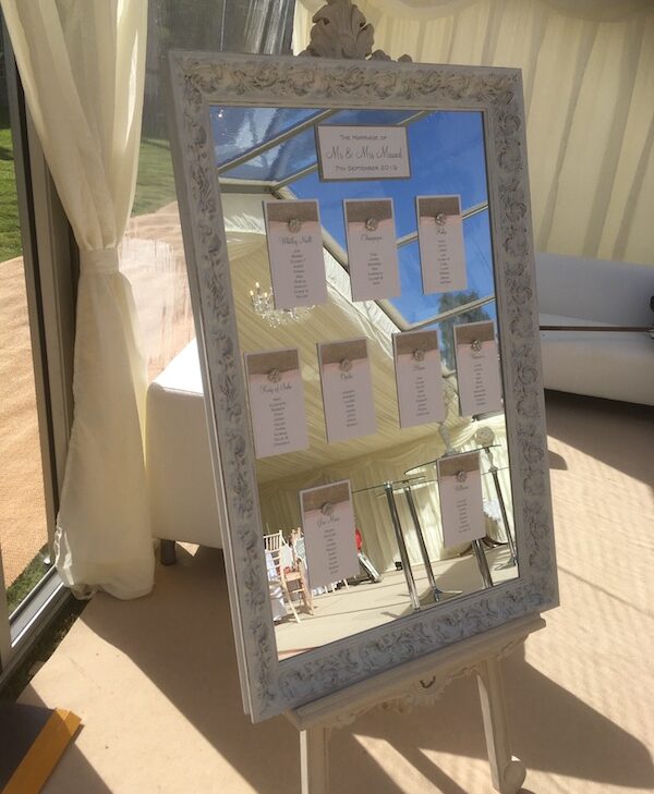 Large White Shabby Chic Mirror & Easel