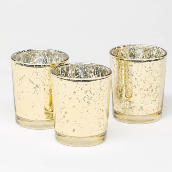 gold speckled votive candle holders for hire