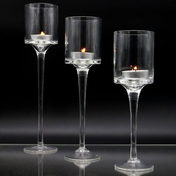 Trio Tea Light Holders On Stem Hire