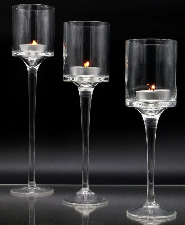 Trio Tea Light Holders On Stem Hire