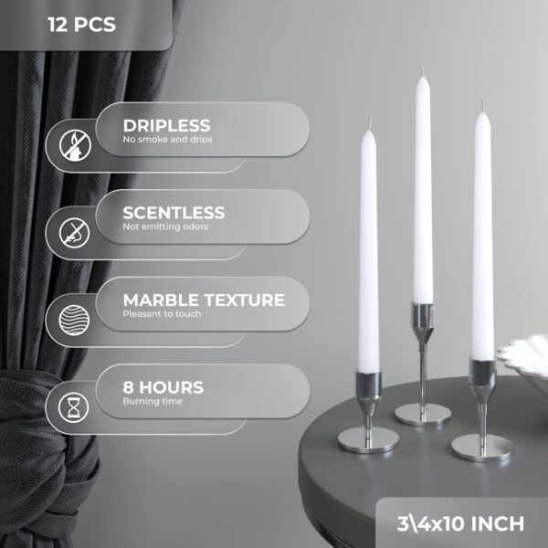 White wax taper dinner candles