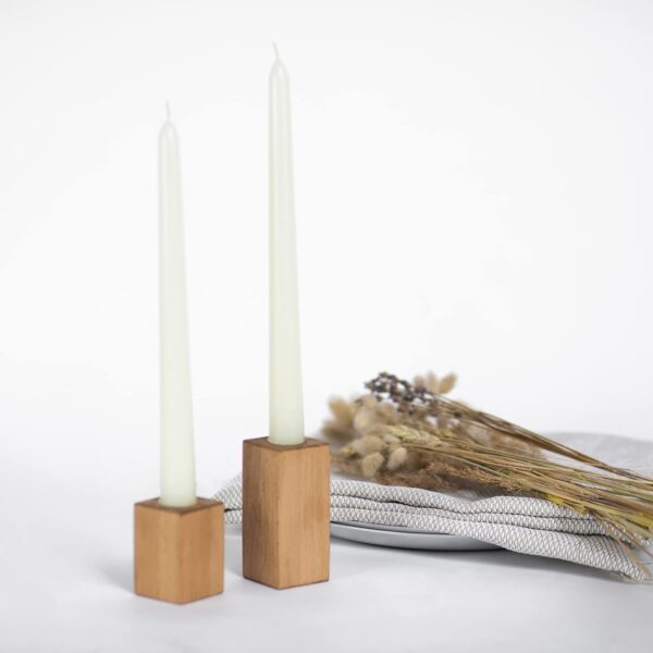 Ivory wax taper dinner candles