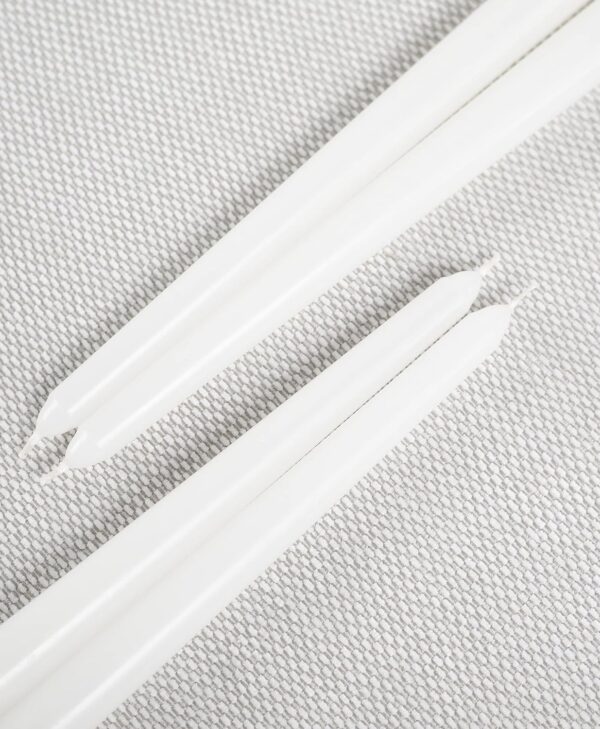 White wax taper dinner candles