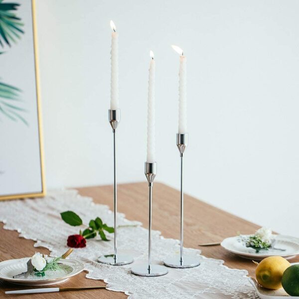 Trio of taper candle holder hire