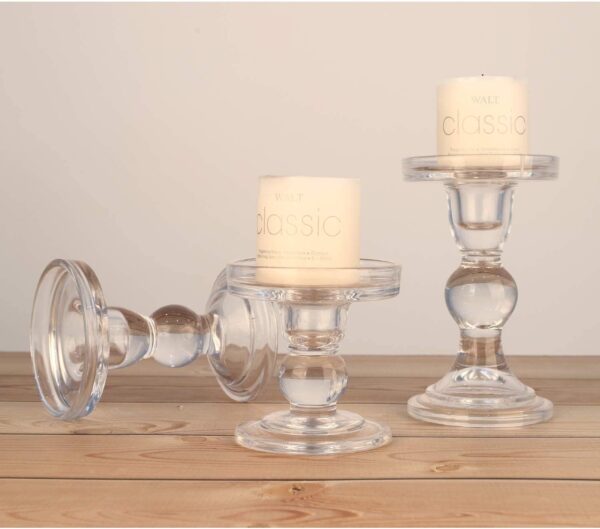 Trio of Glass Candle Holders Hire