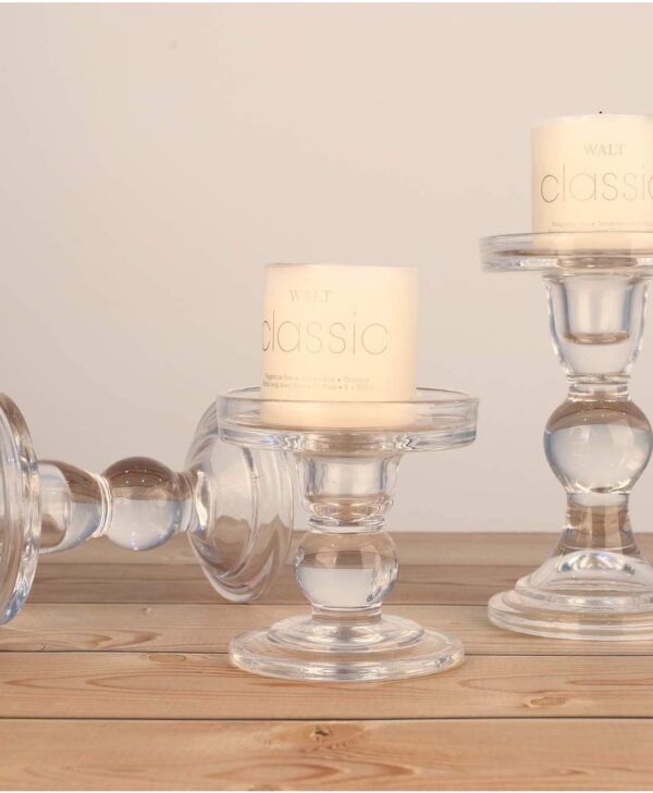 Trio of Glass Candle Holders Hire