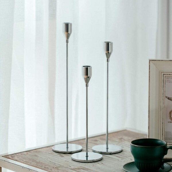 Trio of taper candle holder hire