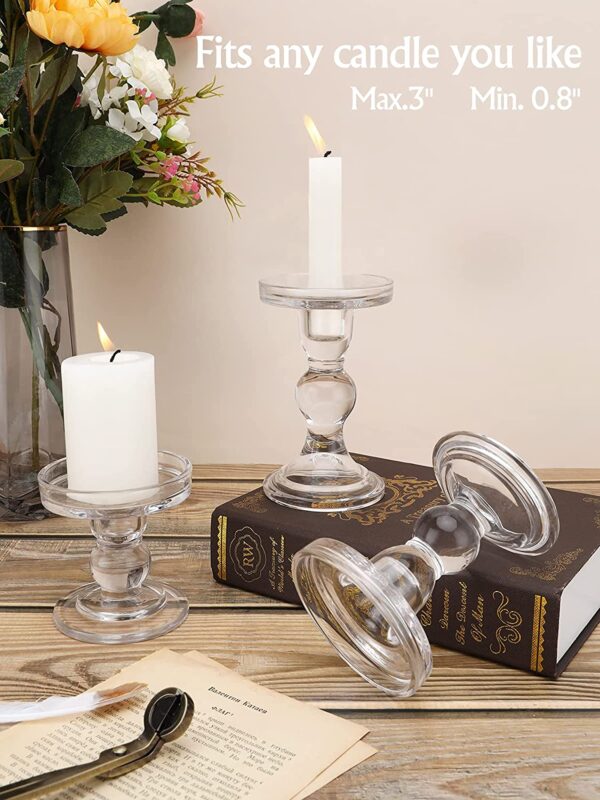 Trio of Glass Candle Holders Hire