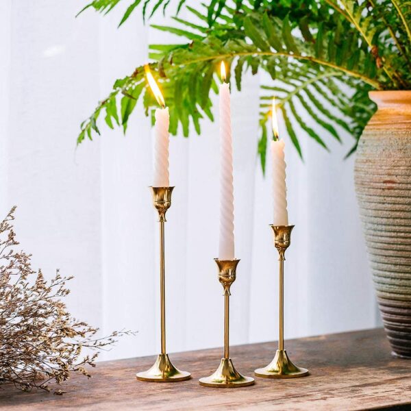 Trio of taper candle holder hire