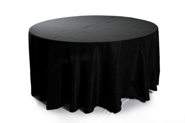 Black table cloths for hire