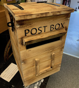 Rustic post box hire